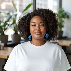 Silver and blue stone earrings